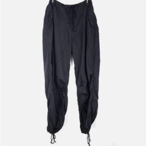 Motel Rocks Black Crinkle Parachute Pants